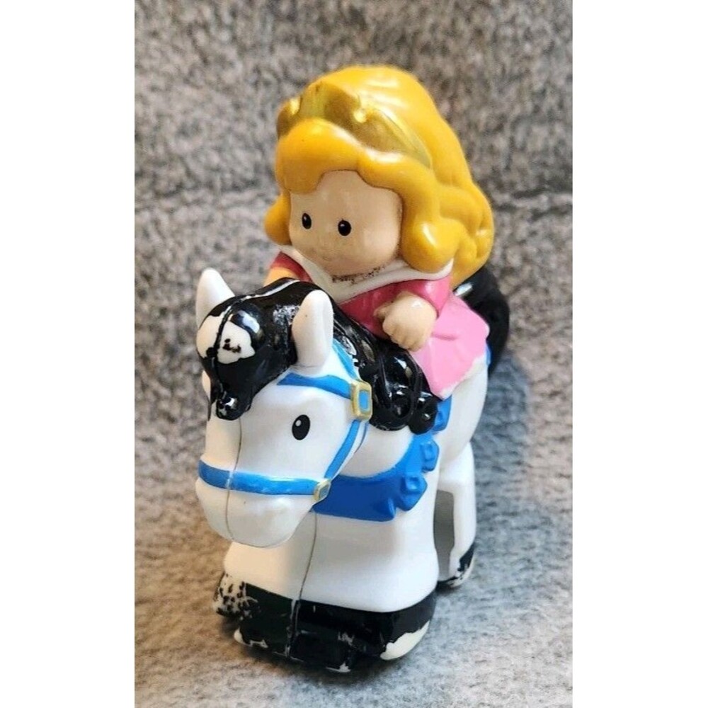 Fisher Price Little People Disney Princess Aurora Klip Klop Horse Figure Toy